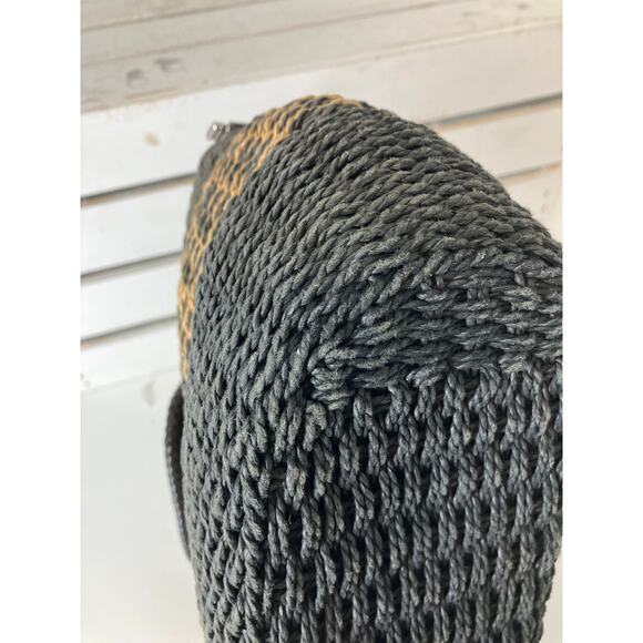 BRIGHTON SMALL BLACK, BROWN STRAW SHOULDER BAG - Picture 8 of 14